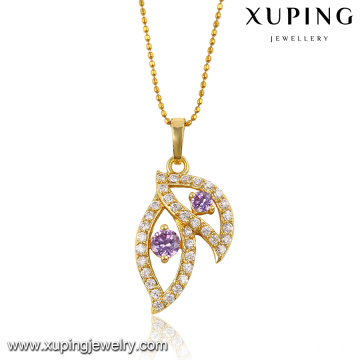 30519 xuping 2018 hot sale jewelry elegant style leaf shape fashion pendant
